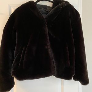 ZARA Faux Fur Hooded Jacket
